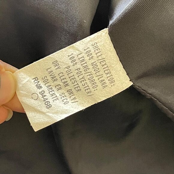 DONNYBROOK Black Vintage 100% Wool Coat Double Breasted full Length S 2P - Picture 11 of 14